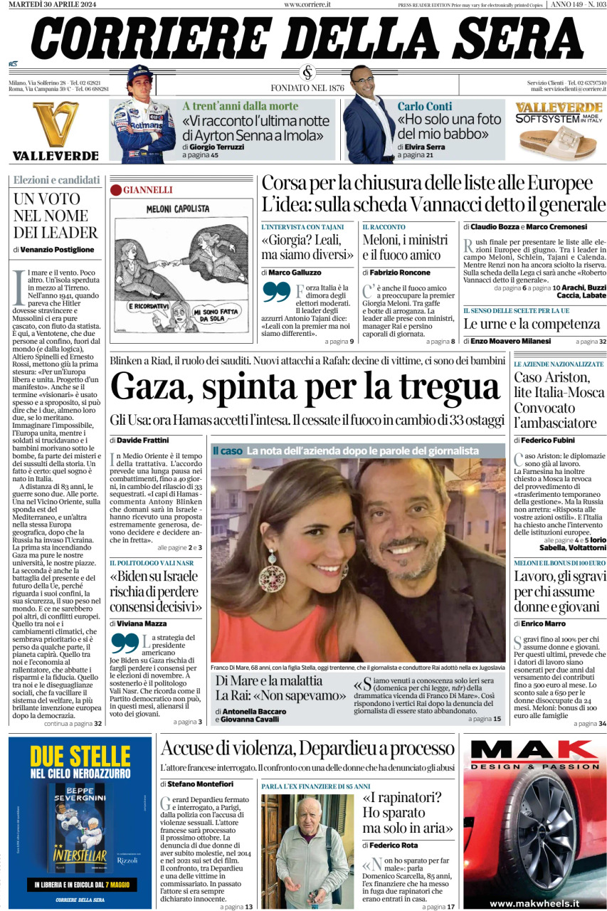 Prima-pagina-del-corriere-della-sera-edizione-di-oggi-30-04-2024