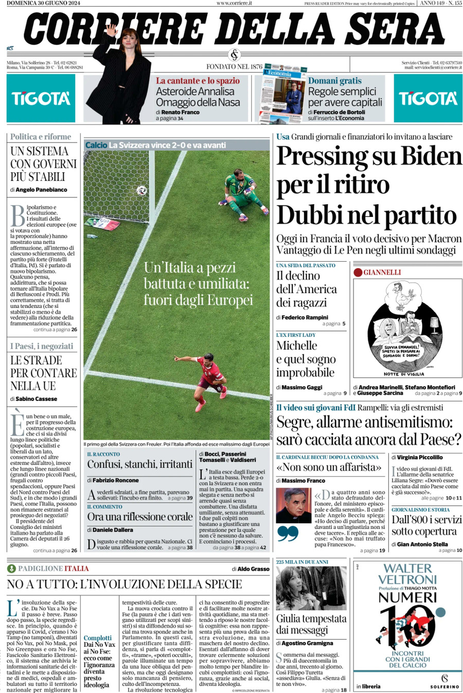 Prima-pagina-del-corriere-della-sera-edizione-di-oggi-30-06-2024