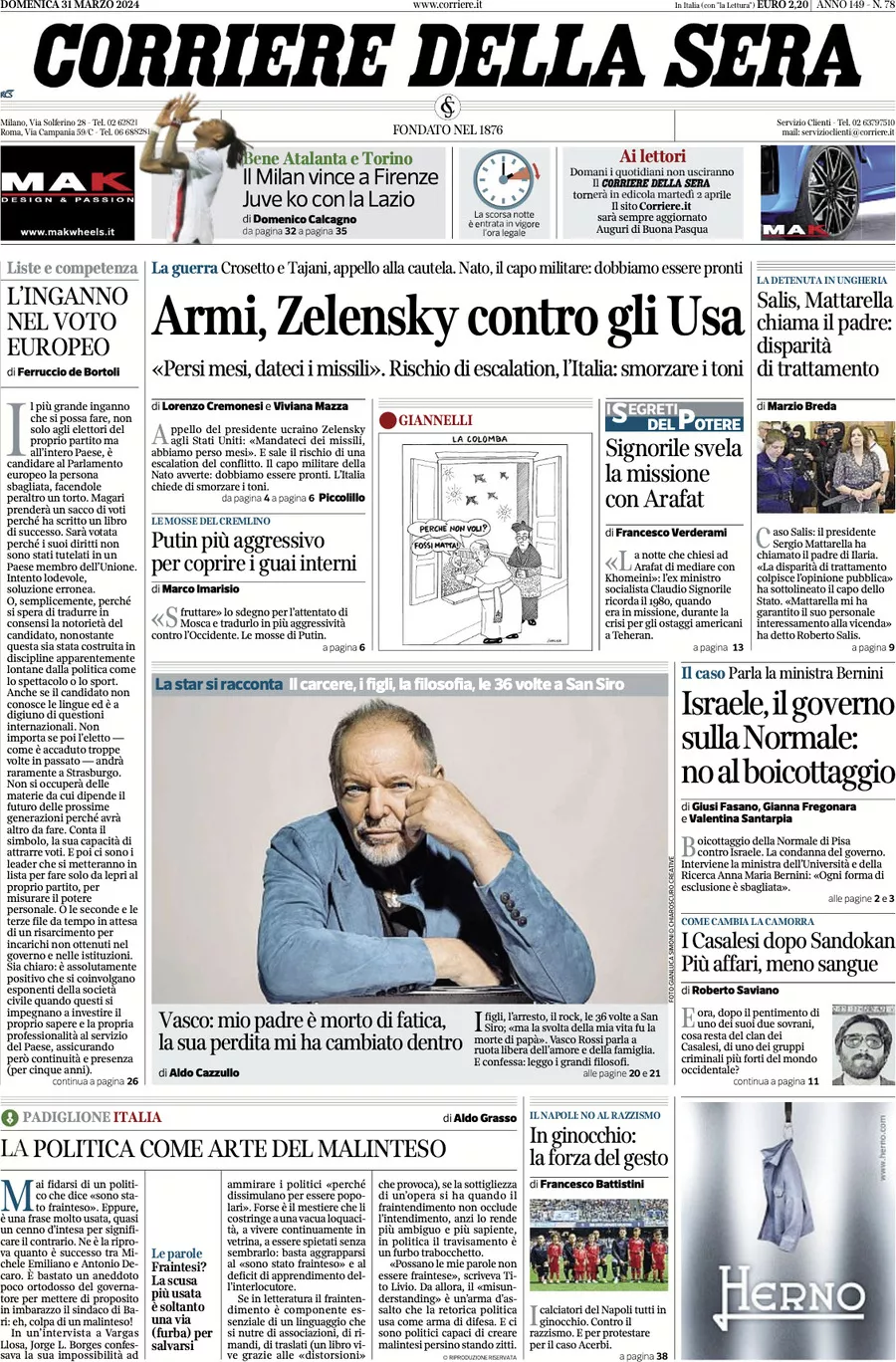 Prima-pagina-del-corriere-della-sera-edizione-di-oggi-31-03-2024