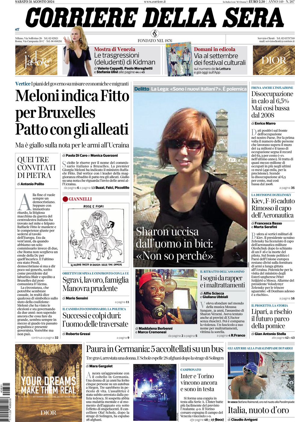 Prima-pagina-del-corriere-della-sera-edizione-di-oggi-31-08-2024