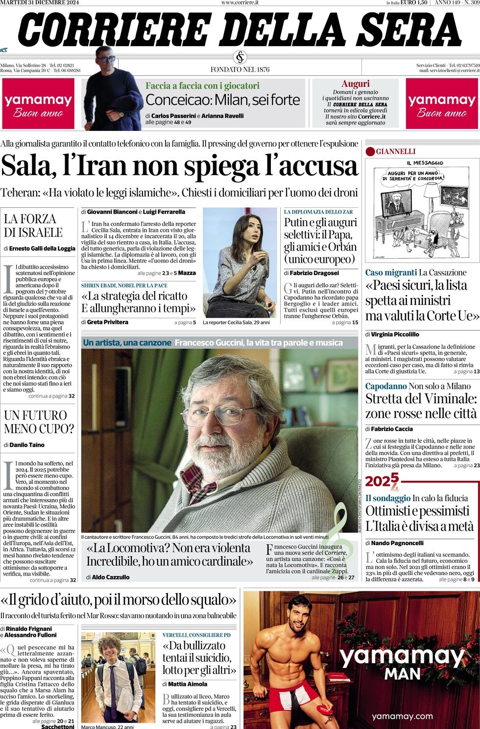 Prima-pagina-del-corriere-della-sera-edizione-di-oggi-31-12-2024