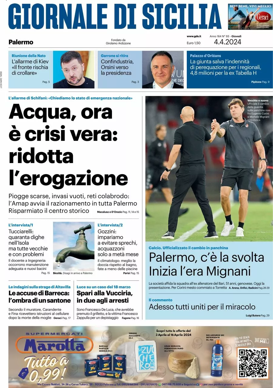 Prima-pagina-giornale-di-sicilia-edizione-palermo-di-oggi-04-04-2024