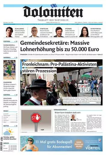 Prima-pagina-dolomiten-del-2024-06-04