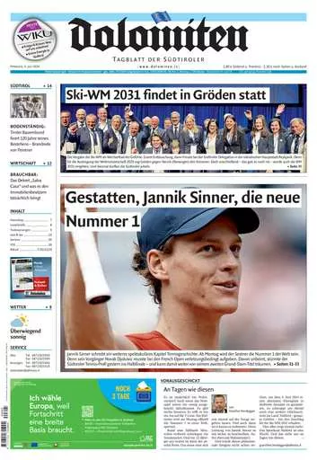 Prima-pagina-dolomiten-del-2024-06-05