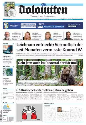 Prima-pagina-dolomiten-del-2024-06-14