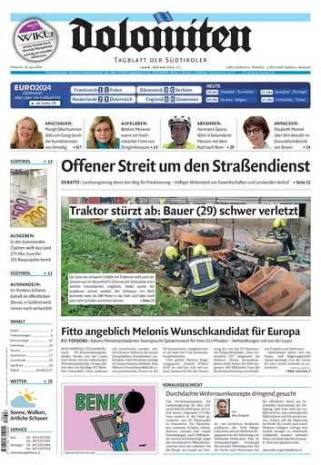 Prima-pagina-dolomiten-del-2024-06-26