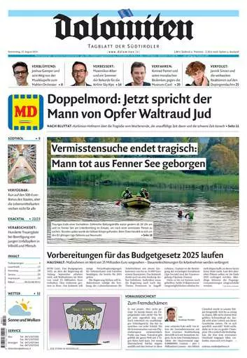 Prima-pagina-dolomiten-del-2024-08-22