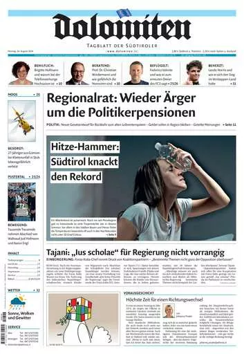 Prima-pagina-dolomiten-del-2024-08-26