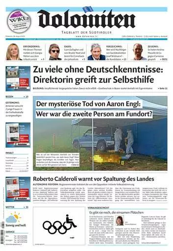 Prima-pagina-dolomiten-del-2024-08-28