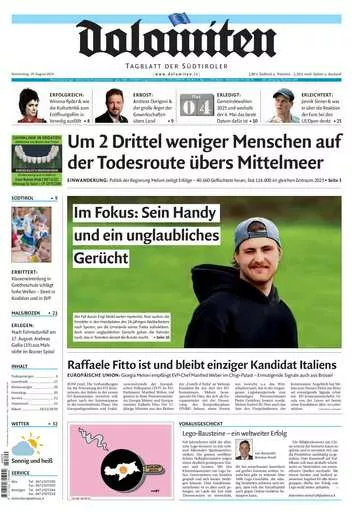 Prima-pagina-dolomiten-del-2024-08-29