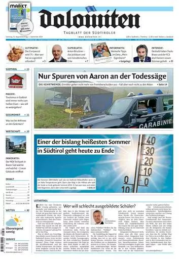 Prima-pagina-dolomiten-del-2024-08-31