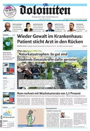 Prima-pagina-dolomiten-del-2024-09-18