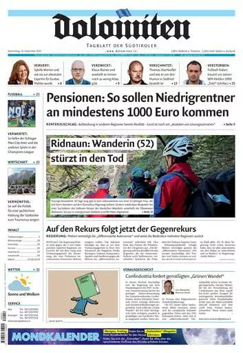 Prima-pagina-dolomiten-del-2024-09-19