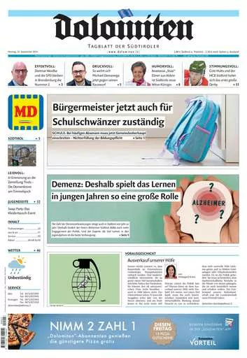 Prima-pagina-dolomiten-del-2024-09-23