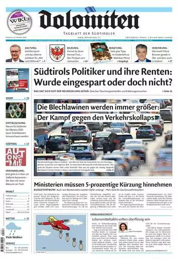 Prima-pagina-dolomiten-del-2024-10-16