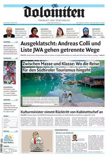 Prima-pagina-dolomiten-del-2024-10-24