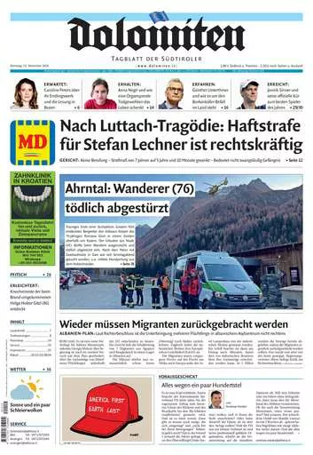 Prima-pagina-dolomiten-del-2024-11-12