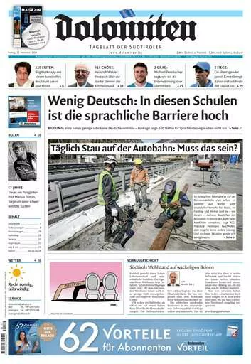 Prima-pagina-dolomiten-del-2024-11-22