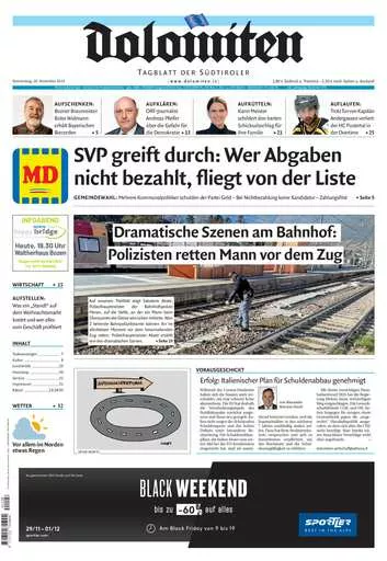 Prima-pagina-dolomiten-del-2024-11-28