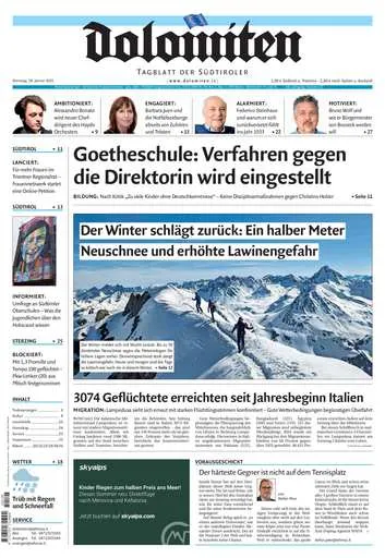 Prima-pagina-dolomiten-del-2025-01-28