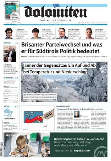 Prima-pagina-dolomiten-del-2025-02-01