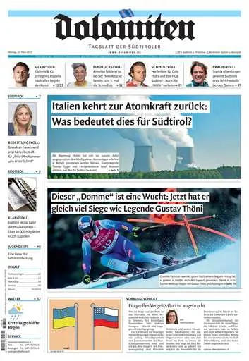 Prima-pagina-dolomiten-del-2025-03-10