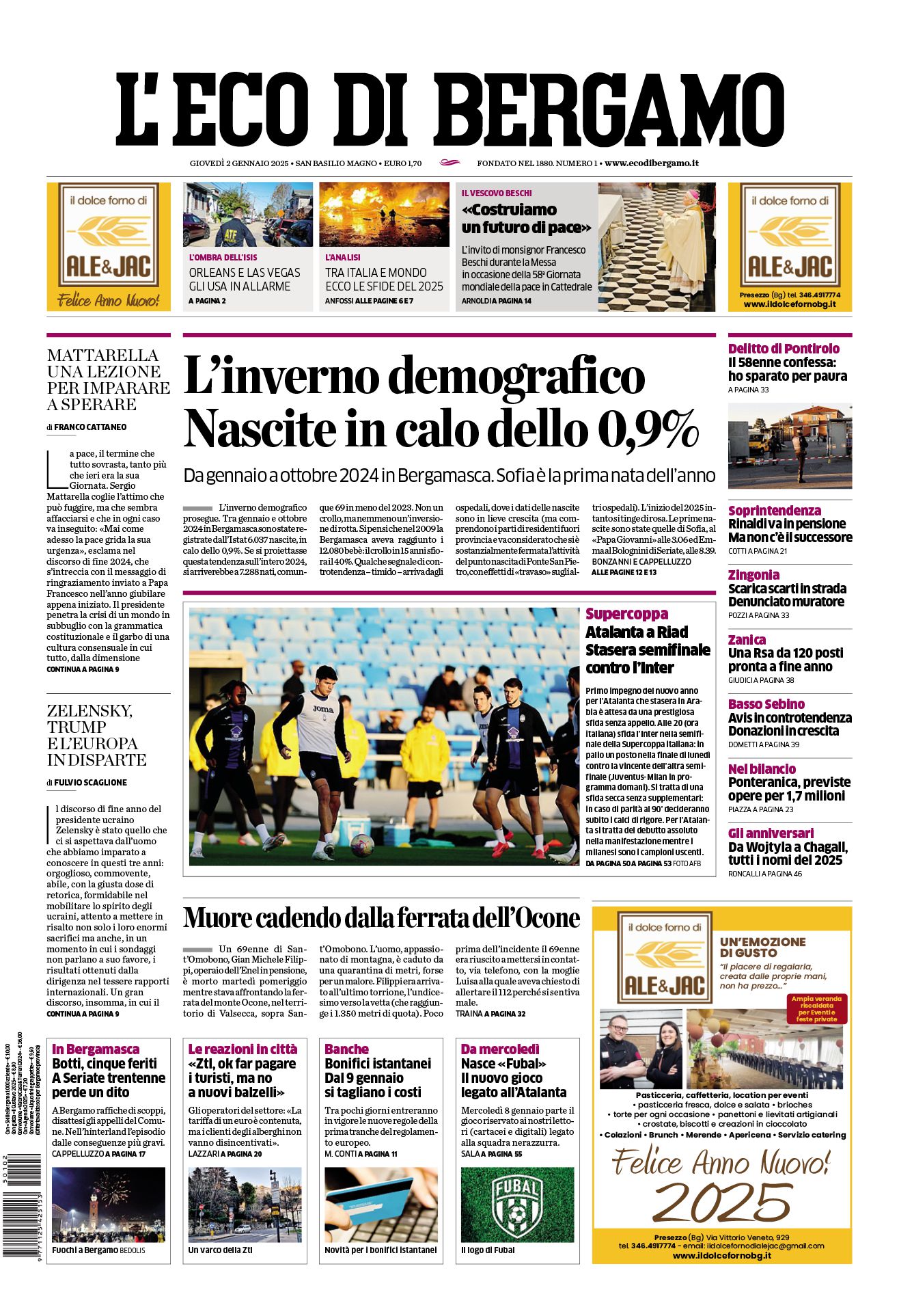 Prima-pagina-eco-di-bergamo-edizione-di-oggi-02-01-2025