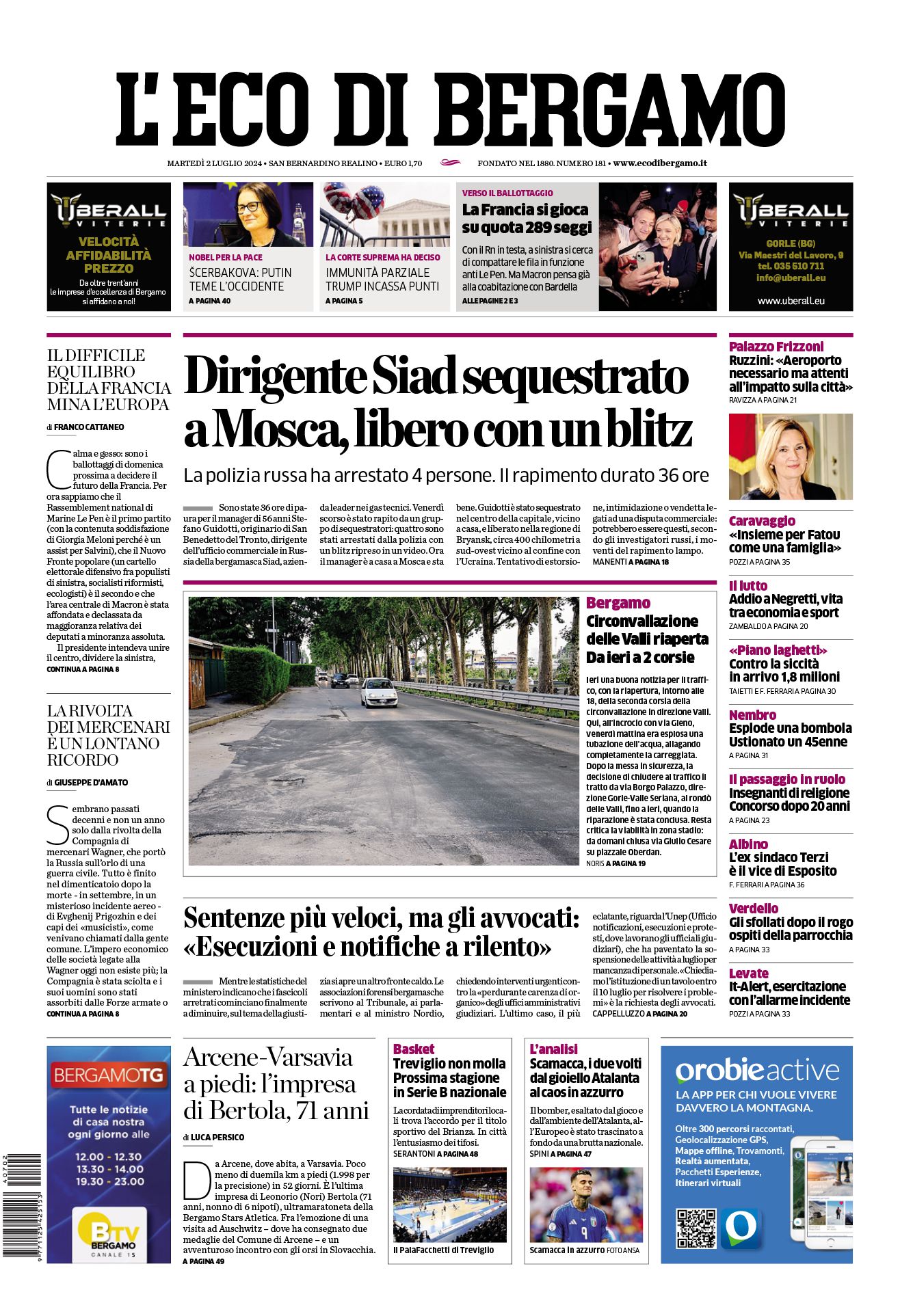 Prima-pagina-eco-di-bergamo-edizione-di-oggi-02-07-2024