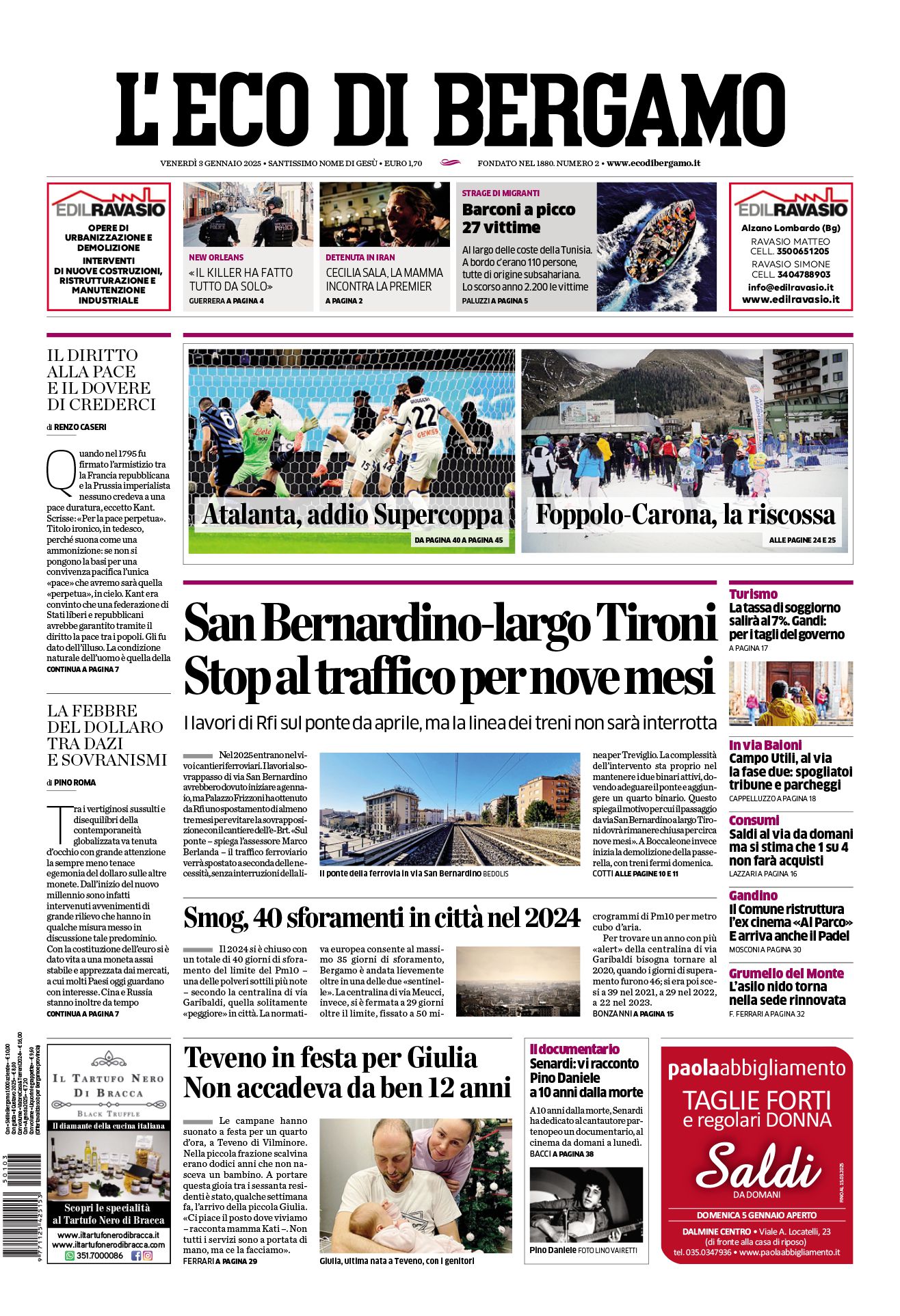 Prima-pagina-eco-di-bergamo-edizione-di-oggi-03-01-2025