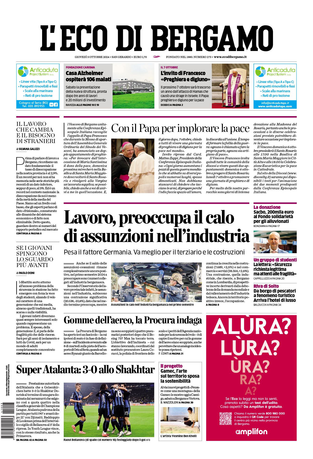 Prima-pagina-eco-di-bergamo-edizione-di-oggi-03-10-2024