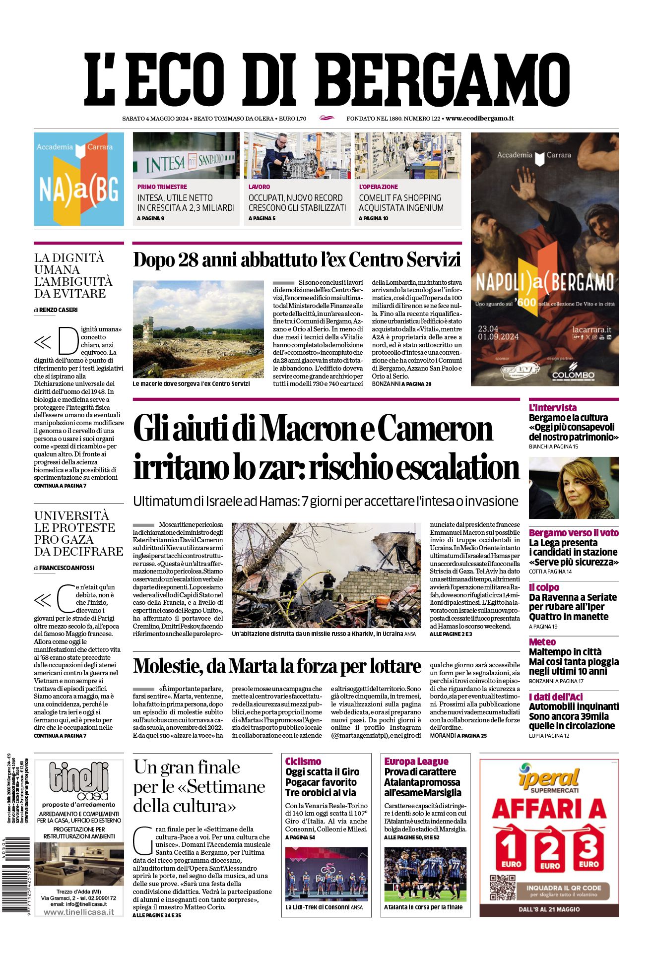 Prima-pagina-eco-di-bergamo-edizione-di-oggi-04-05-2024