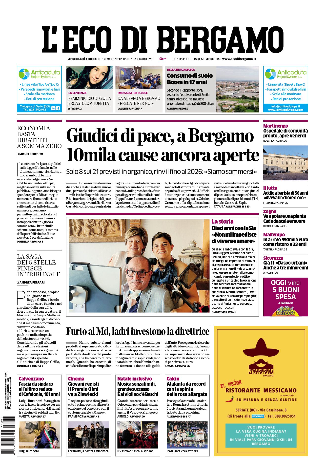 Prima-pagina-eco-di-bergamo-edizione-di-oggi-04-12-2024