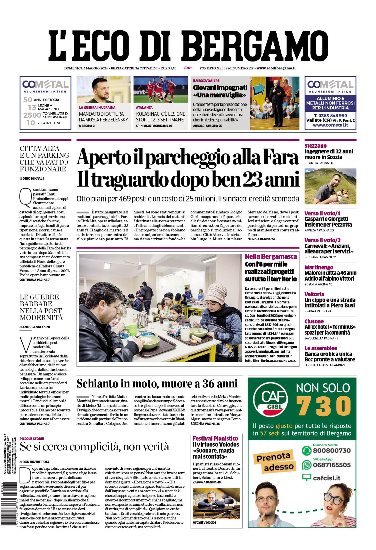 Prima-pagina-eco-di-bergamo-edizione-di-oggi-05-05-2024