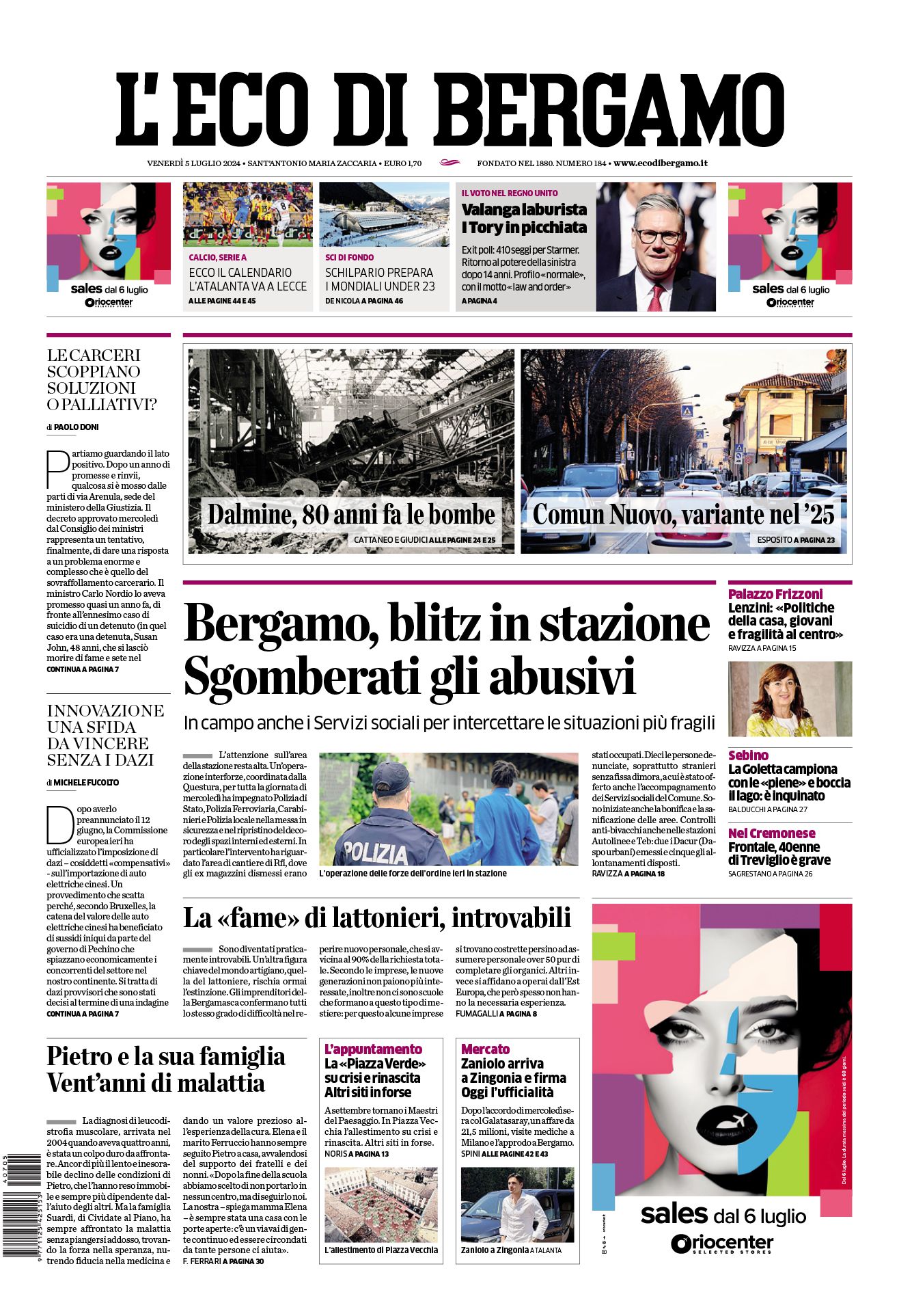 Prima-pagina-eco-di-bergamo-edizione-di-oggi-05-07-2024