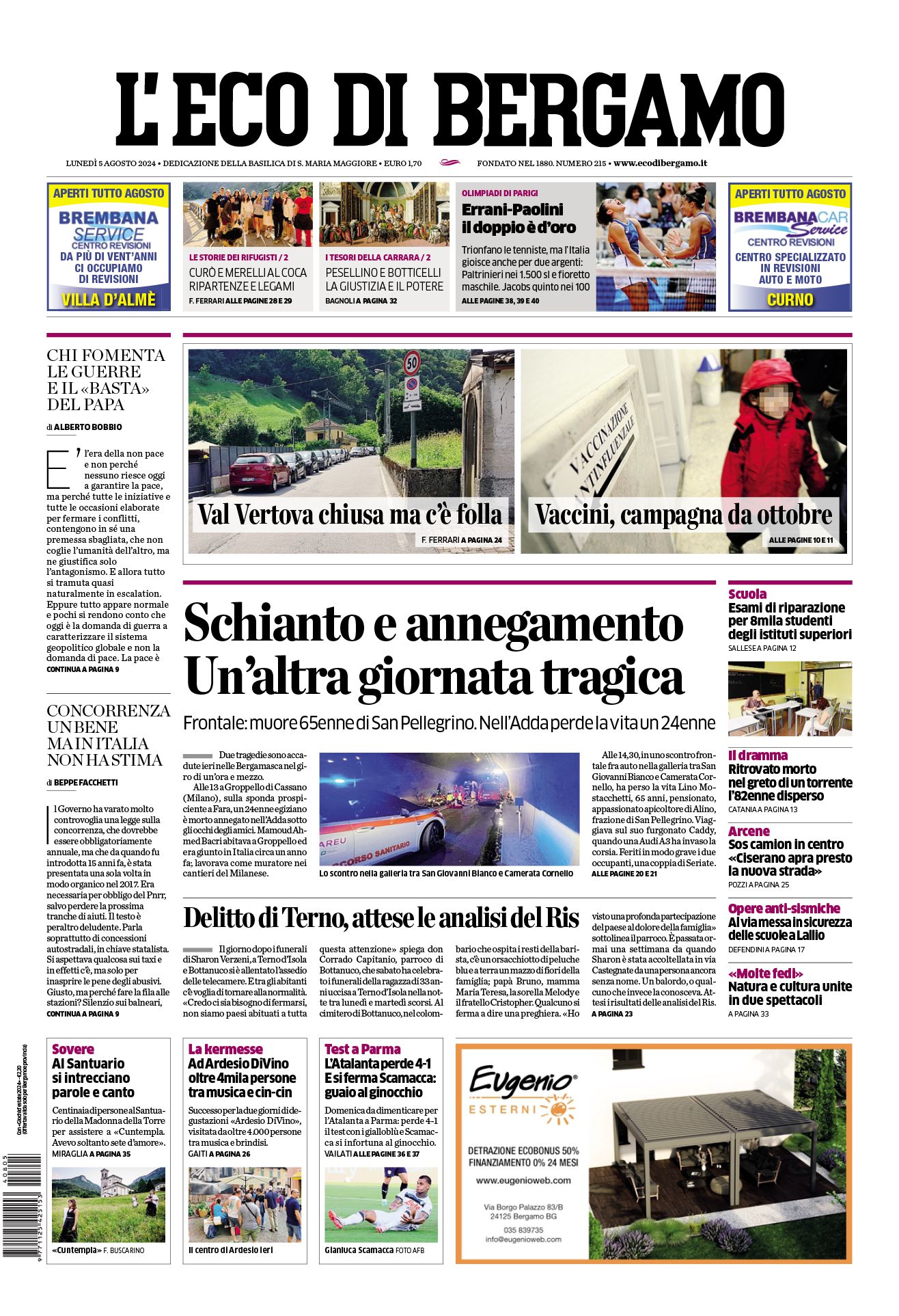 Prima-pagina-eco-di-bergamo-edizione-di-oggi-05-08-2024