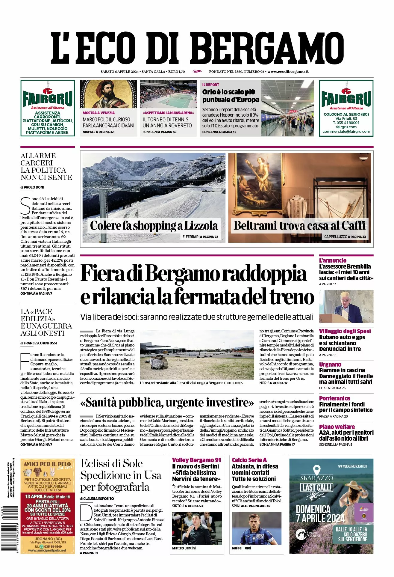 Prima-pagina-eco-di-bergamo-edizione-di-oggi-06-04-2024