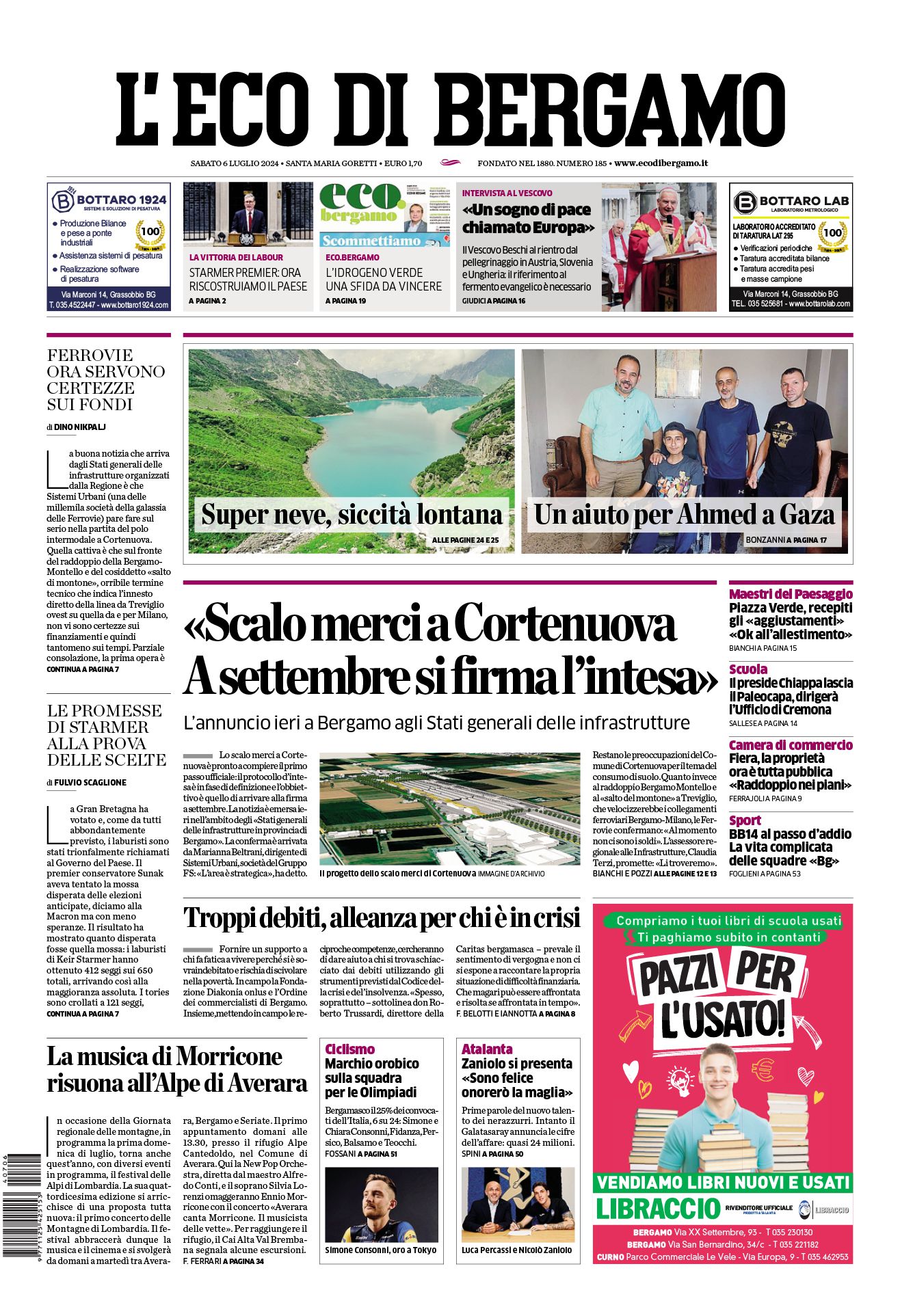 Prima-pagina-eco-di-bergamo-edizione-di-oggi-06-07-2024