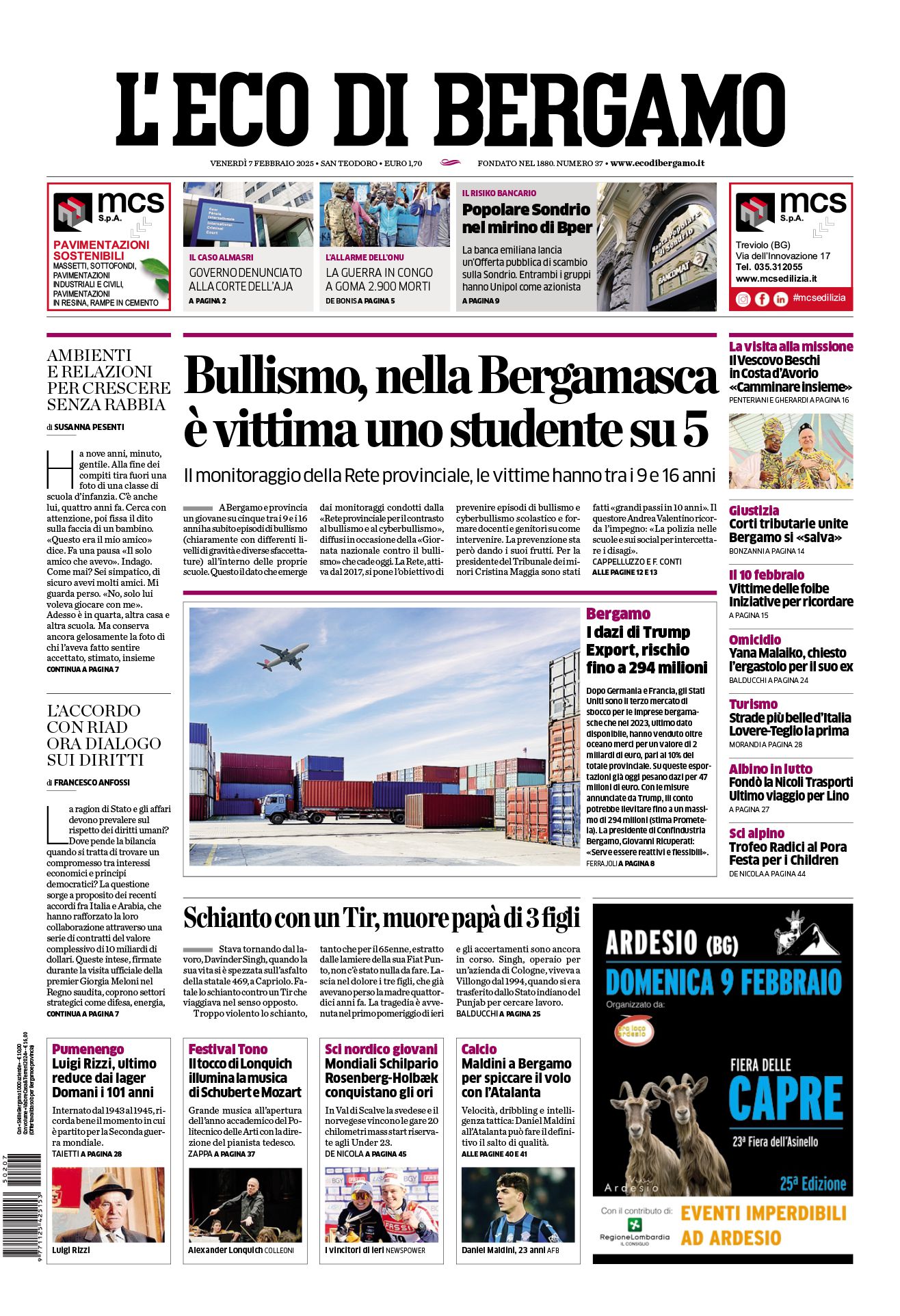 Prima-pagina-eco-di-bergamo-edizione-di-oggi-07-02-2025