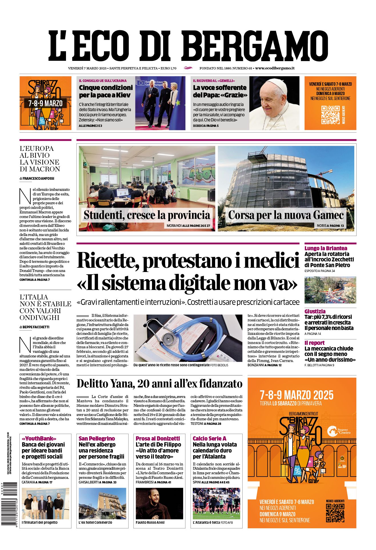 Prima-pagina-eco-di-bergamo-edizione-di-oggi-07-03-2025