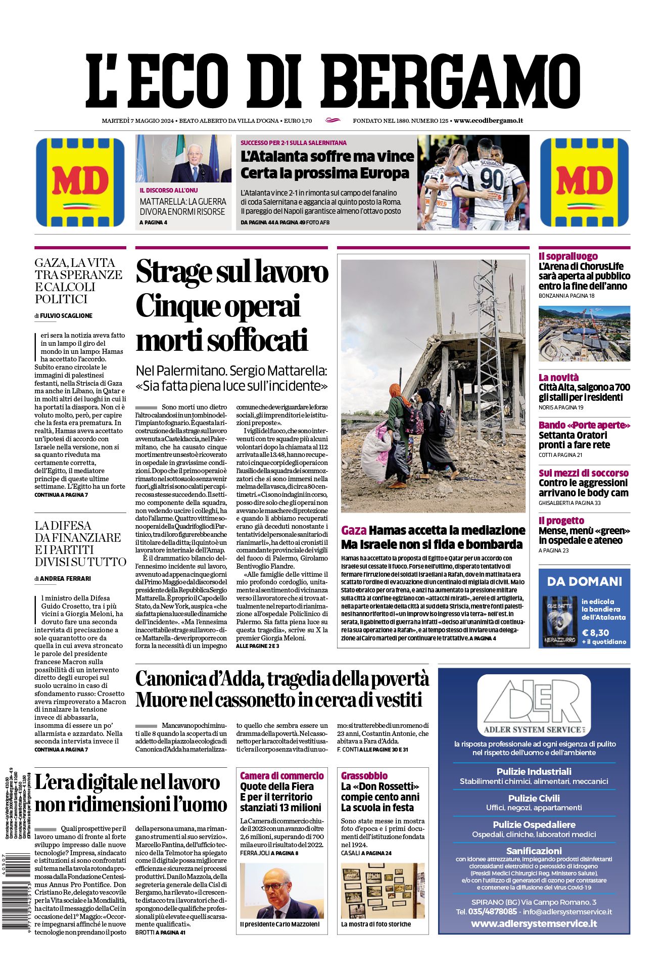 Prima-pagina-eco-di-bergamo-edizione-di-oggi-07-05-2024