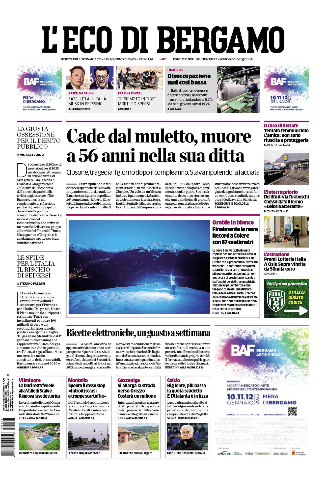 Prima-pagina-eco-di-bergamo-edizione-di-oggi-08-01-2025