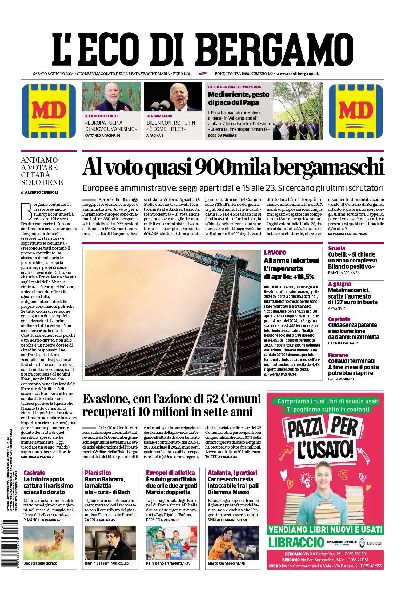 Prima-pagina-eco-di-bergamo-edizione-di-oggi-08-06-2024