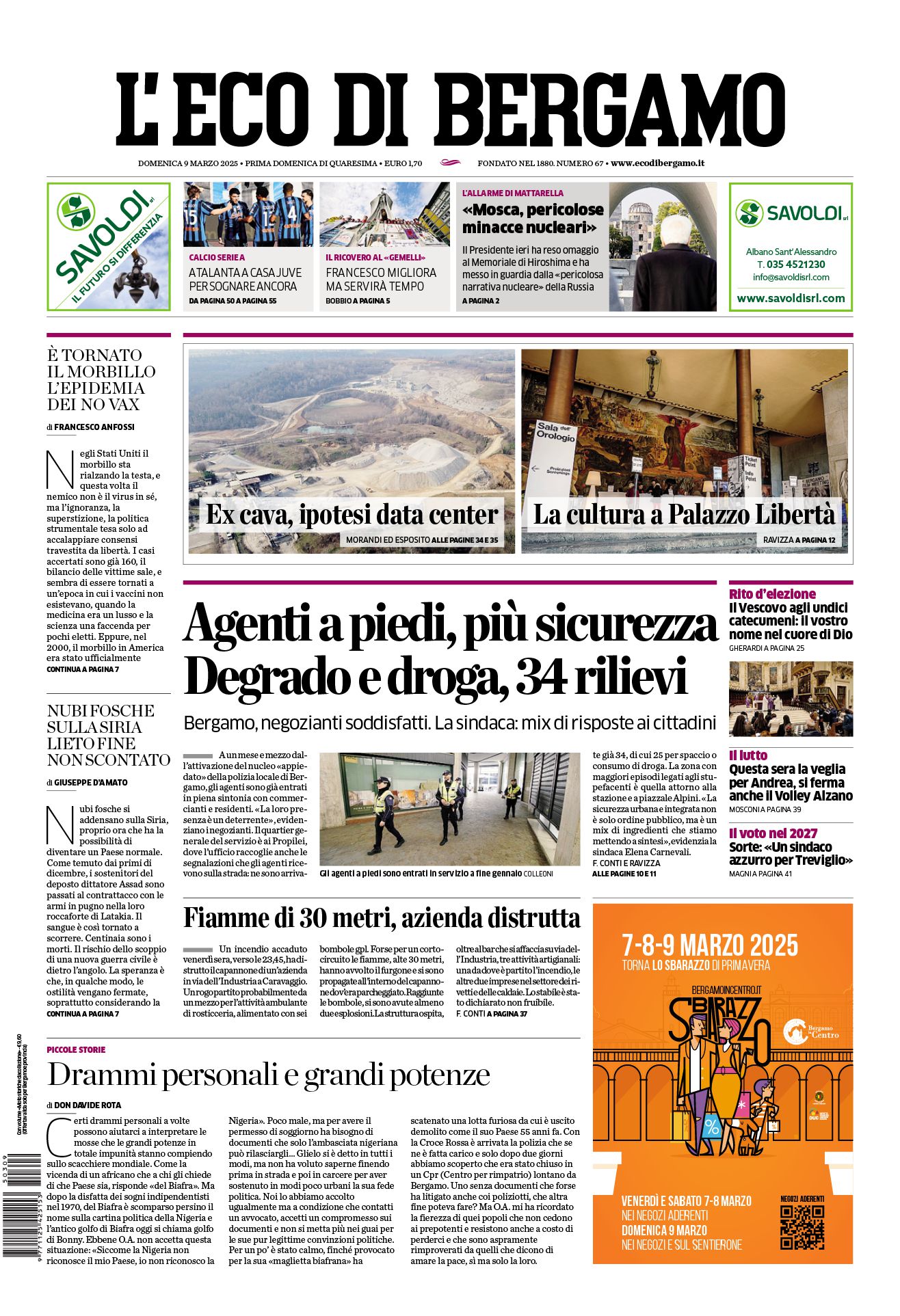 Prima-pagina-eco-di-bergamo-edizione-di-oggi-09-03-2025