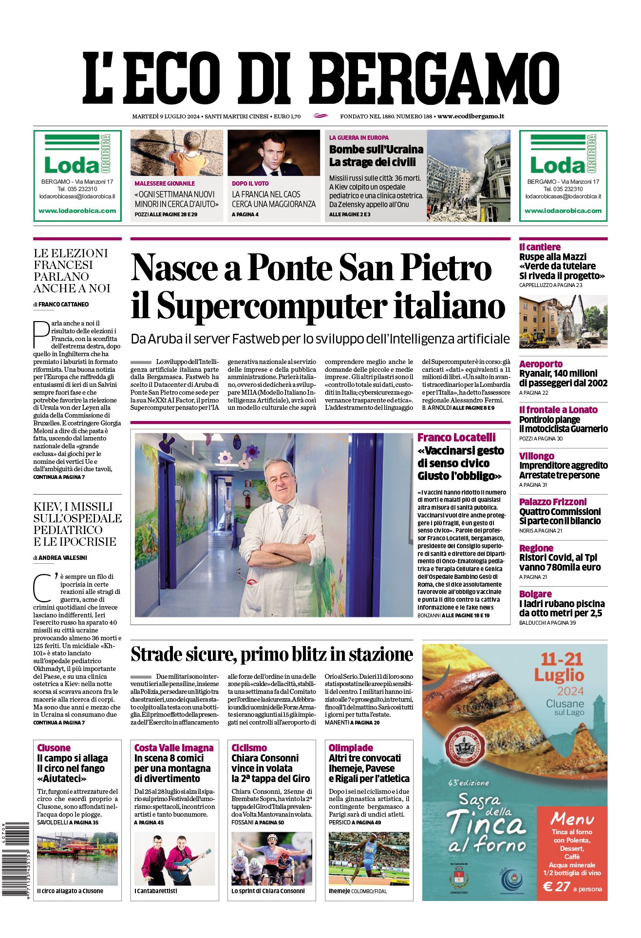 Prima-pagina-eco-di-bergamo-edizione-di-oggi-09-07-2024