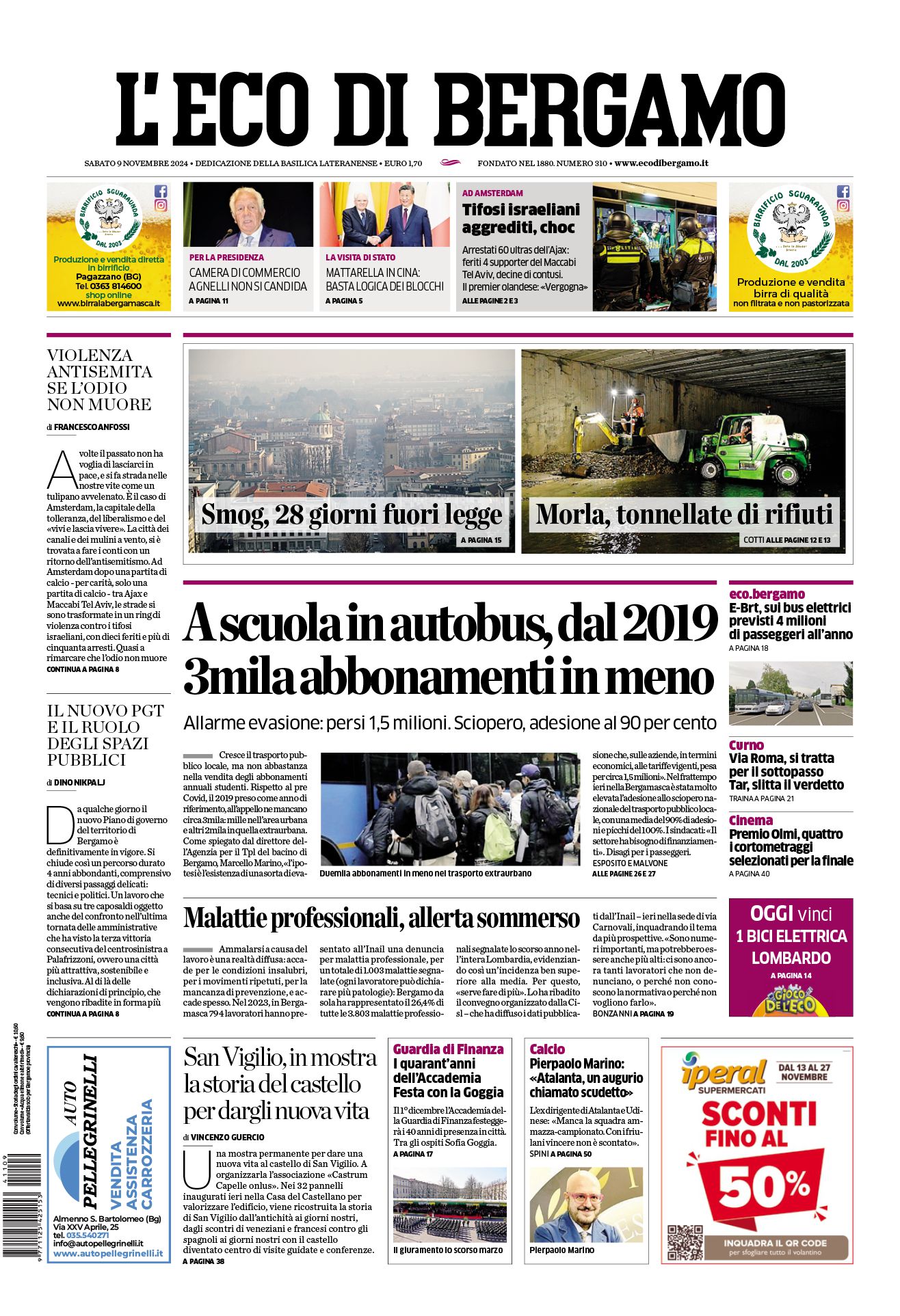 Prima-pagina-eco-di-bergamo-edizione-di-oggi-09-11-2024