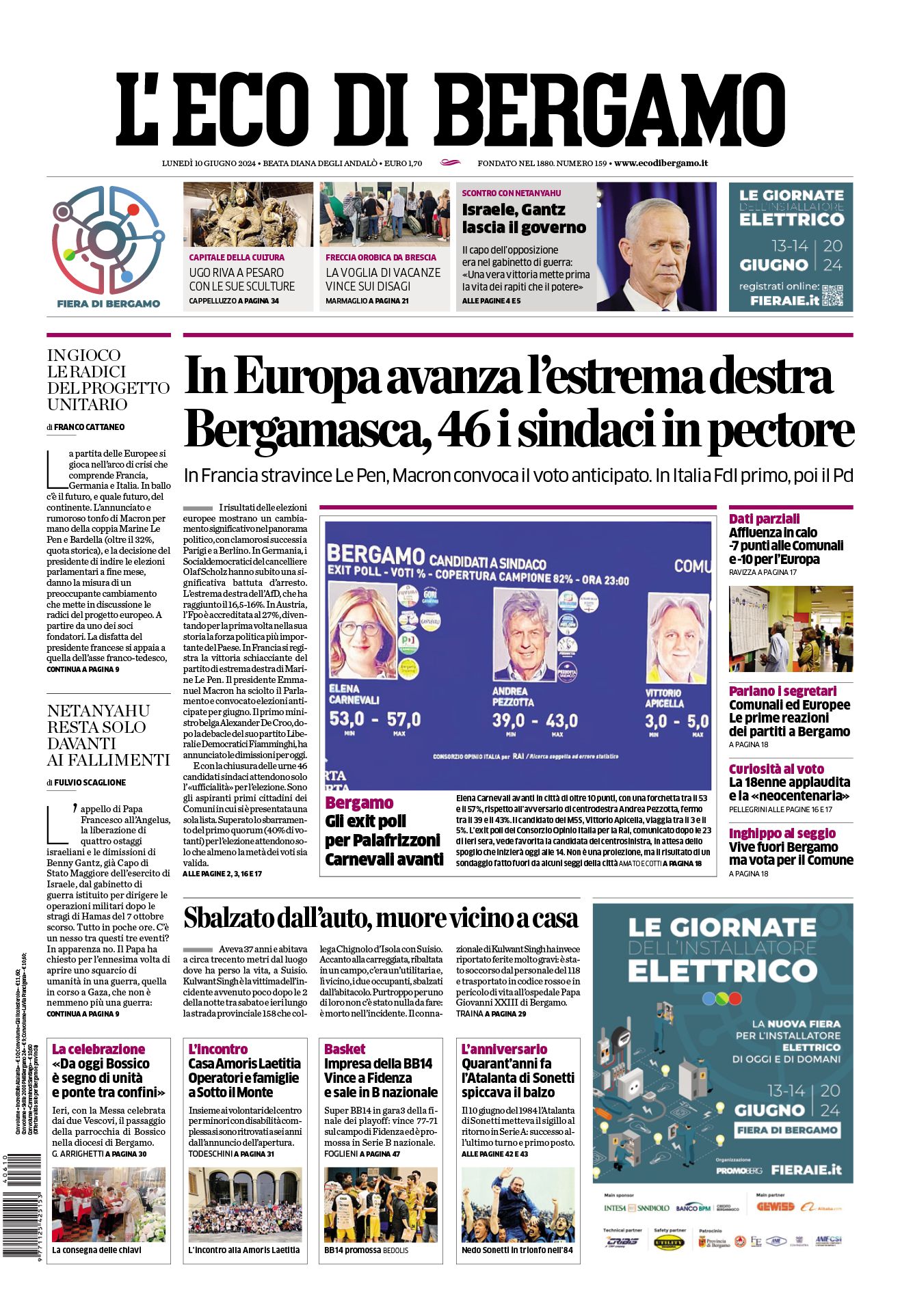 Prima-pagina-eco-di-bergamo-edizione-di-oggi-10-06-2024