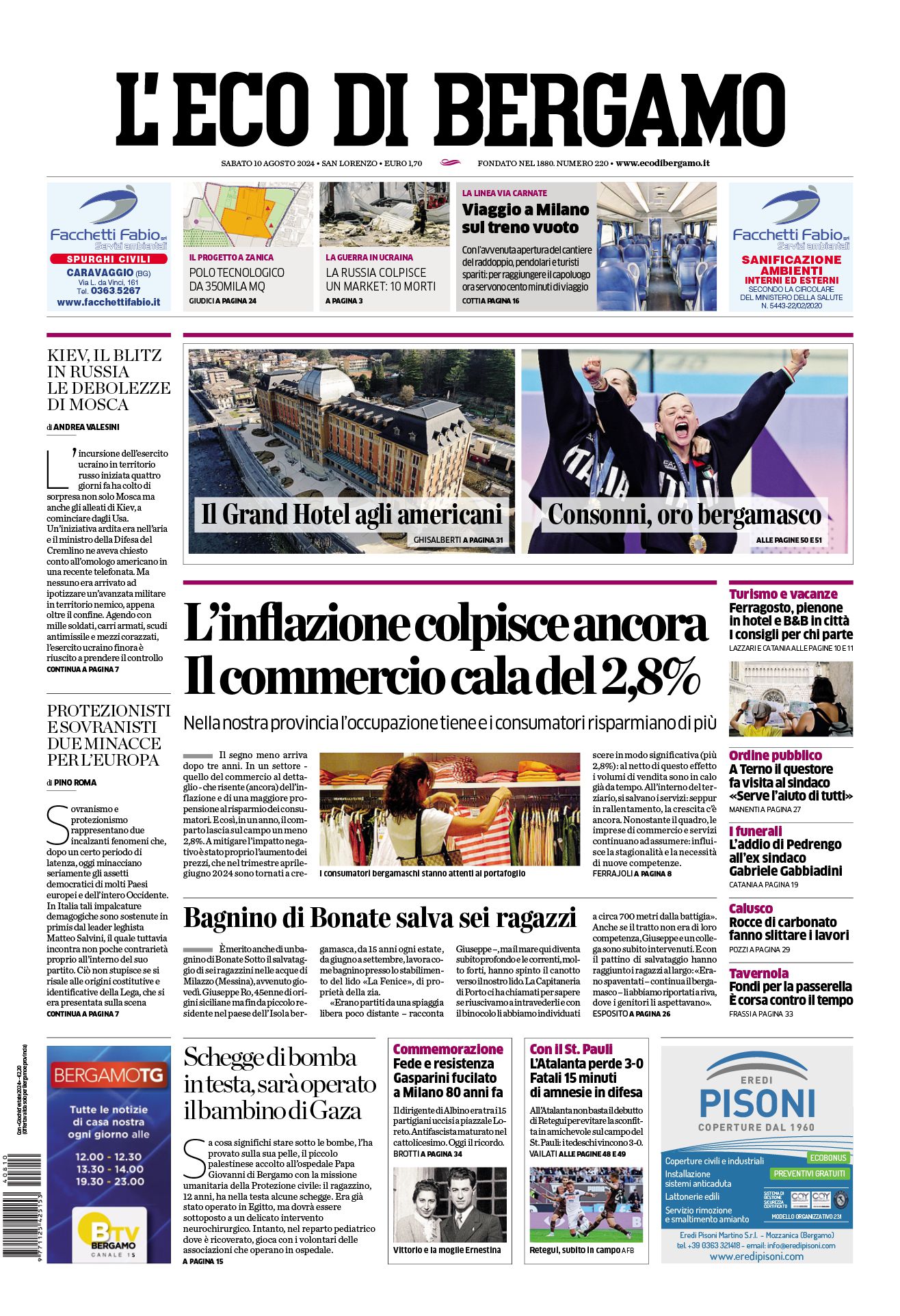 Prima-pagina-eco-di-bergamo-edizione-di-oggi-10-08-2024