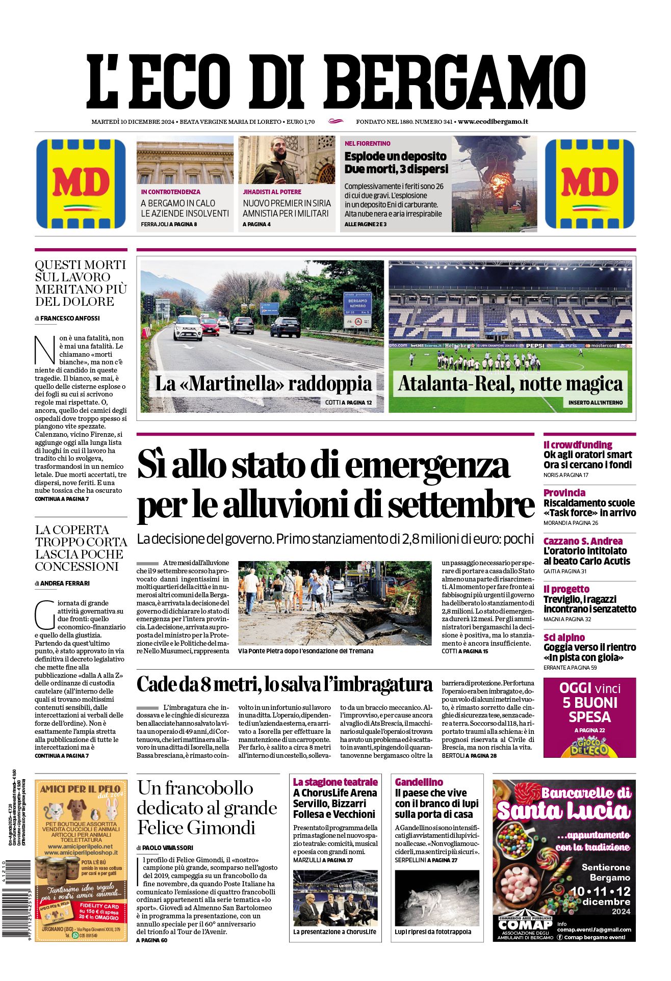 Prima-pagina-eco-di-bergamo-edizione-di-oggi-10-12-2024