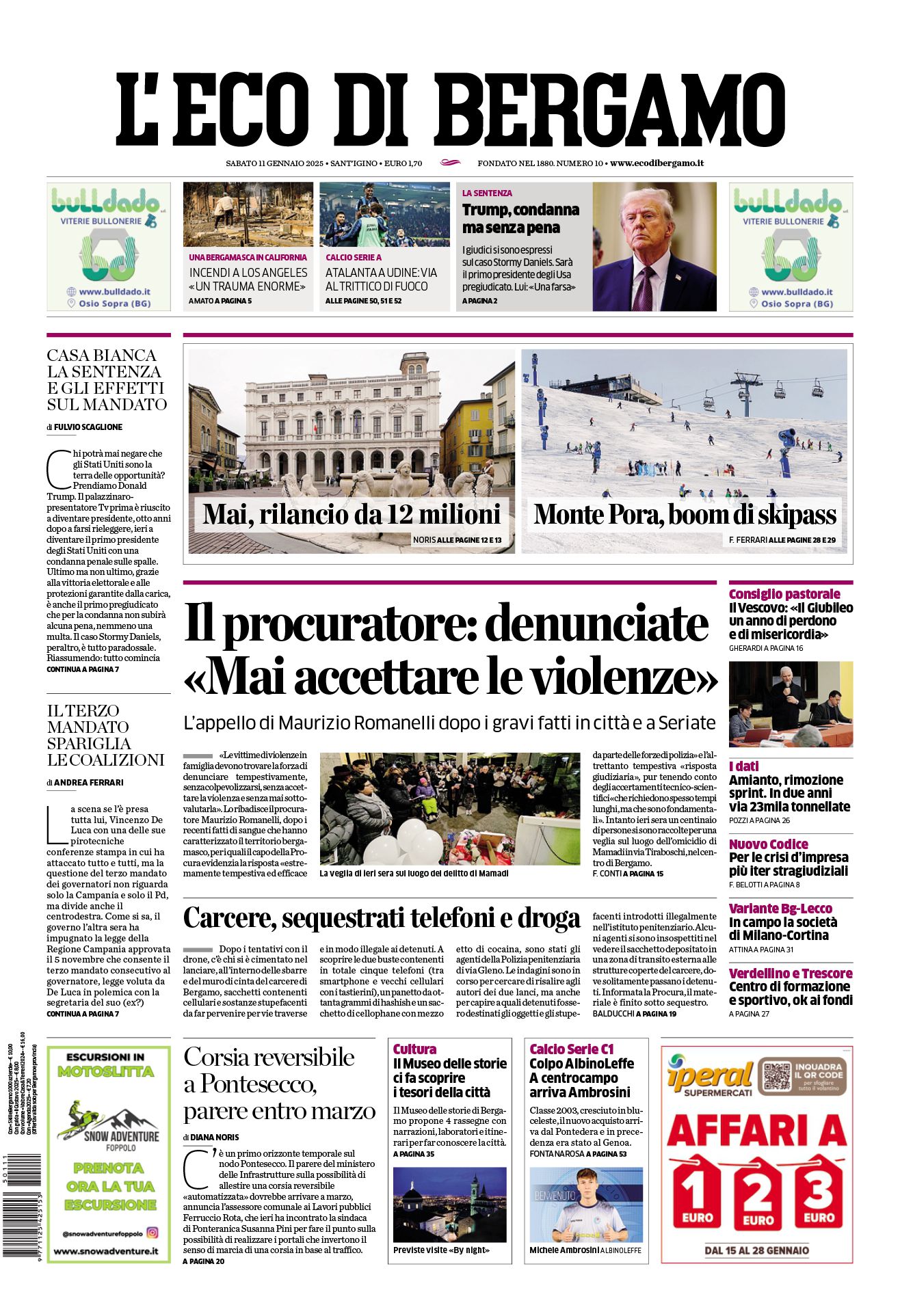 Prima-pagina-eco-di-bergamo-edizione-di-oggi-11-01-2025