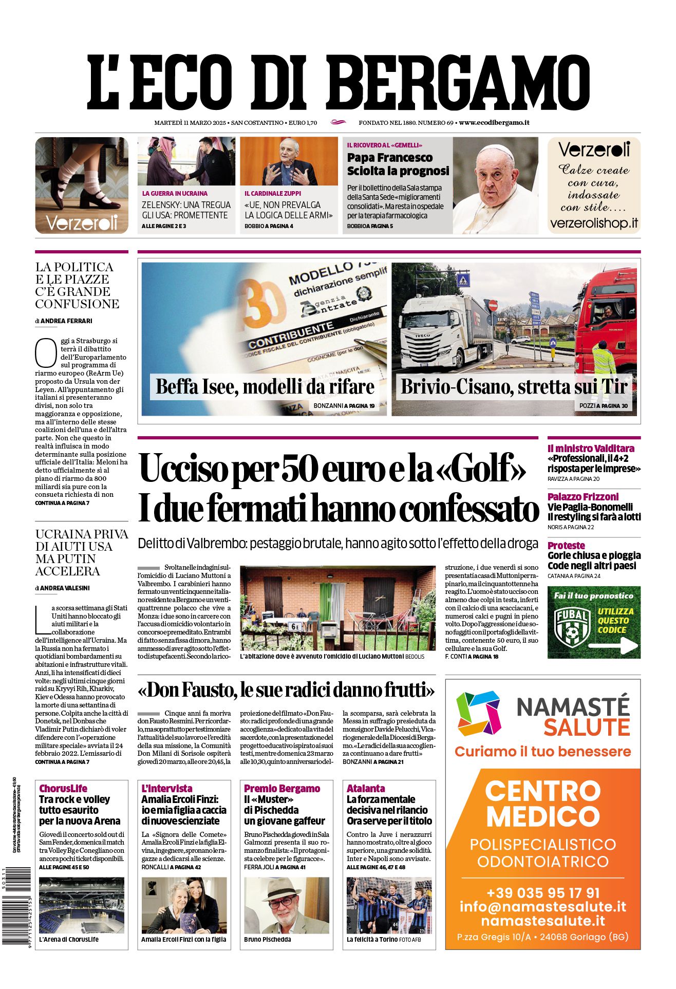 Prima-pagina-eco-di-bergamo-edizione-di-oggi-11-03-2025